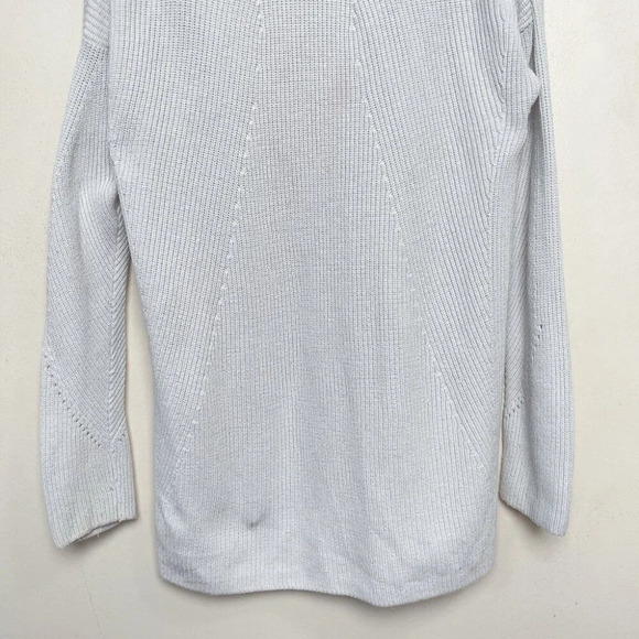 GAP Womens S Open-Front Shaker Stitch Cardigan Sweater in Merino Wool-Blend Grey - Picture 12 of 13
